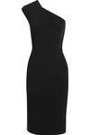 ROLAND MOURET BRATTLE ONE-SHOULDER STRETCH-KNIT DRESS