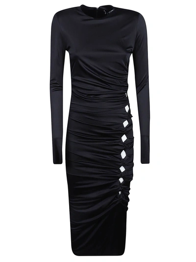 Versace Back Zip Long Dress In Black