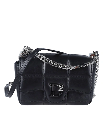 Dsquared2 Chain Strap Quilted Shoulder Bag In Black