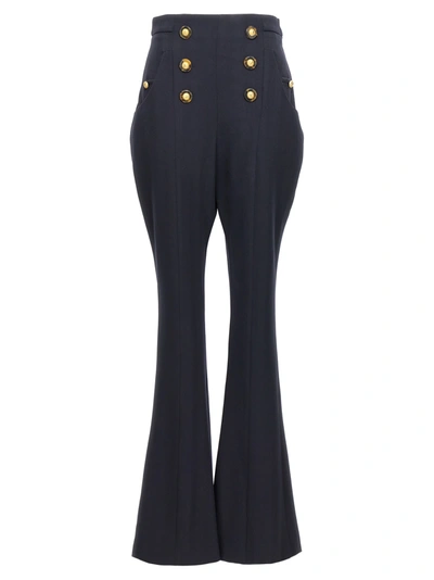 Balmain High Waist Stretched Leggins In Black