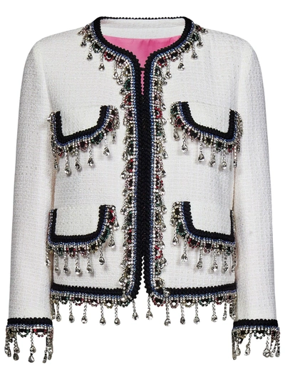 Dsquared2 Crystal-embellished Cropped Jacket In White