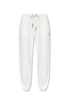 Moncler Cotton Fleece Track Pants With Elastic Cuffs In White