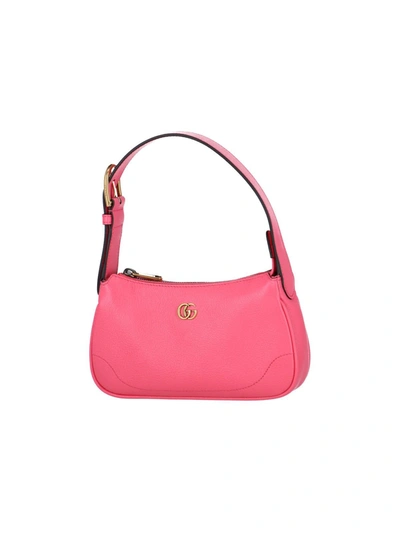 Gucci Aphrodite Small Grained-leather Shoulder Bag In Pink