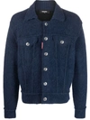 Dsquared2 Button-up Wool-blend Jacket In Navy Blue