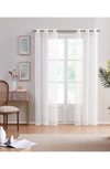 DAINTY HOME CUT FLOWER SET OF 2 TEXTURED SHEER PANEL CURTAINS