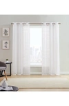 DAINTY HOME KELLY SET OF 2 TEXTURED SHEER PANEL CURTAINS