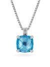 DAVID YURMAN ChatelaineBlue Topaz & Diamonds Pendant Necklace