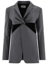 Coperni Tailored Jacket With Twisted Cut-out Detail In Grey