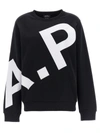 Apc A.p.c. Sweatshirt With Maxi Logo In White/black