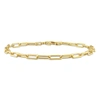 Mimi & Max Fancy Paperclip Chain Bracelet In Yellow Plated Sterling Silver - 7 In In Gold