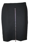 Angel Zippered Midi 25' Skirt In Black/silver In Black