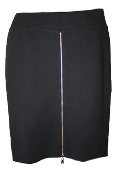 Angel Zippered Midi 25' Skirt In Black/silver