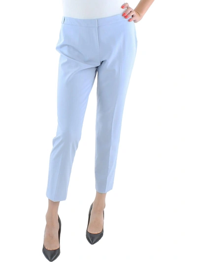 Calvin Klein Petites Womens Tapered Leg Ankle Suit Pants In Blue
