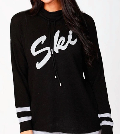 Angel Ski Drawstring Pullover In Black/gray In Multi