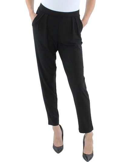 Basics Womens Slouchy Cropped Ankle Pants In Black