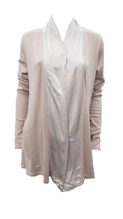 Pj Harlow Shelby Satin Trimmed Robe With Pockets In Clay In Grey