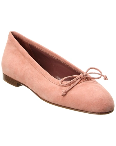 Manolo Blahnik Veralli Leather Ballerina Shoes In Brown