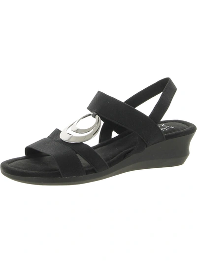 Naturalizer Galaxy Womens Slip On Comfort Wedge Sandals In Black