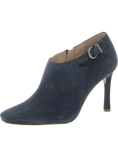 27 Edit Penny Womens Suede Square Toe Ankle Boots In Blue