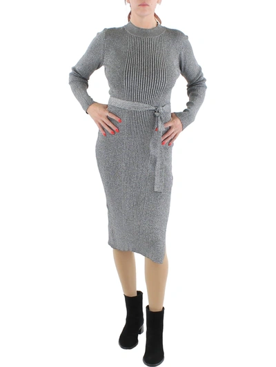 Bcx Juniors Womens Knit Ribbed Sweaterdress In Grey