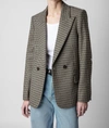 Zadig & Voltaire Star-patch Double-breasted Blazer In Multi