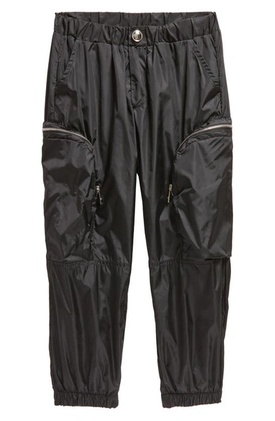 Versace Kids' Nylon Cargo Joggers In Nero