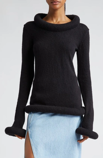 Jw Anderson Bumper-trim Cotton Jumper In Black