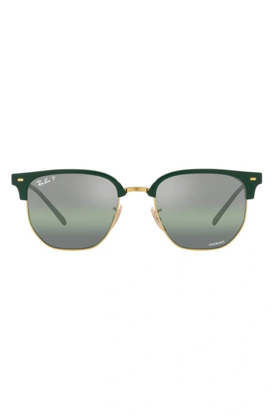 Ray Ban New Clubmaster Square-frame Sunglasses In Green_on_gold_silver_green