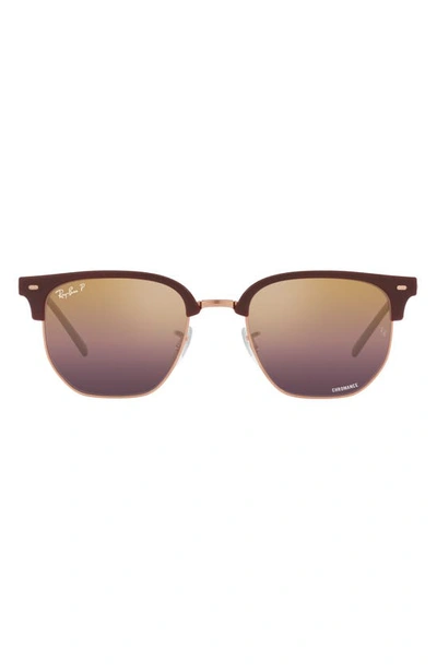 Ray Ban Ray-ban New Clubmaster Sunglasses Male Brown In Bordeaux