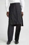 THOM BROWNE COLLAGE PLEATED WOOL TROUSER SKIRT