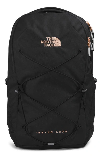 The North Face Black Jester Backpack In Tnf Black/ Coral Metallic