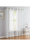 Dainty Home Sprinkles Set Of 2 Metallic Sheer Panel Curtains In Silver