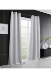 Dainty Home Stars Set Of 2 Metallic Panel Curtains In Silver
