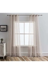 Dainty Home Ribbons Set Of 2 Sheer Panel Curtains In Linen