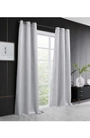 Dainty Home Stars Set Of 2 Metallic Panel Curtains In Silver