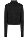 Blumarine Roll Neck Embellished Knit Sweater In Black