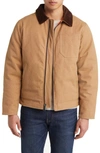 Schott Union Cotton Canvas Down Work Jacket In Khaki