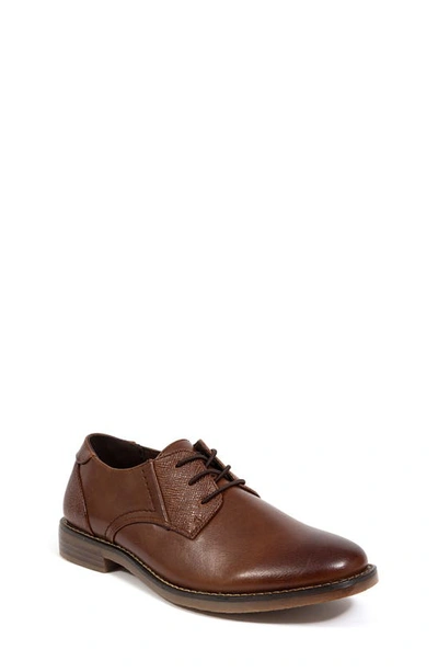 Deer Stags Kids' Boy's Matthew Textured Trim Derby Shoes In Brown