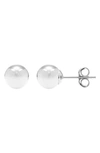 A & M 14k White Gold Ball Stud Earrings In White