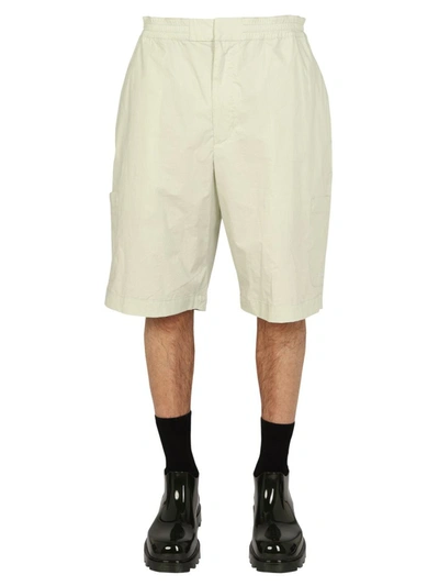 Ambush Elasticated-waist Cotton Bermuda Shorts In Neutral