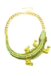 Eye Candy La Gecko Crystal Statement Neck In Gold