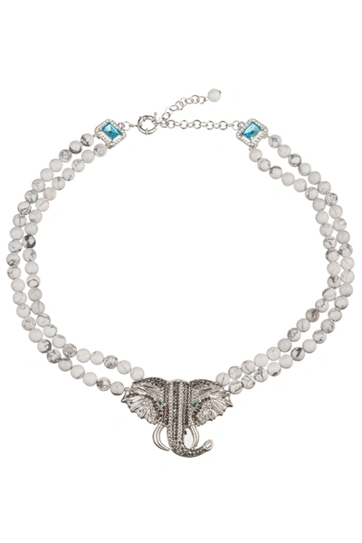 Eye Candy La The Luxe Collection Anya Elephant Necklace In White