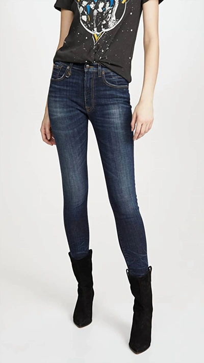 R13 High Rise Skinny Jeans In Howell Indigo In Blue