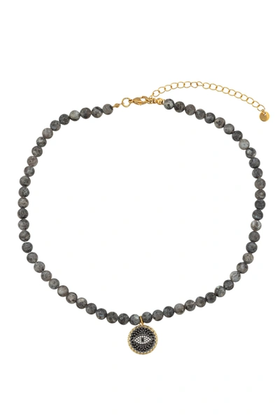 Eye Candy La The Luxe Collection Agate Gracelynn Necklace In Blue