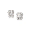 Ross-simons Baguette And Round Diamond Cluster Earrings In 14kt White Gold In Silver