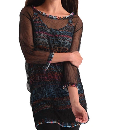 Angel Vibrant Leopard 2 Piece Set In Multi In Black