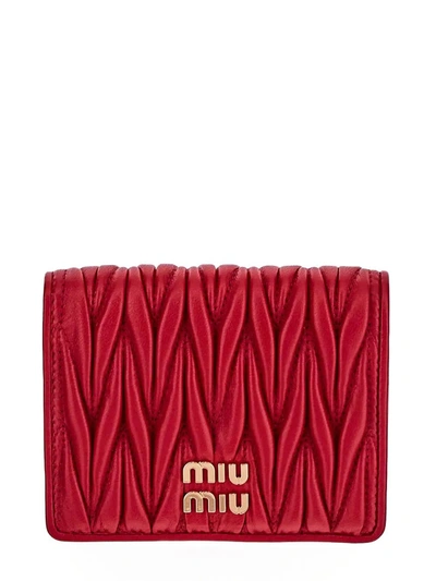 Miu Miu Small Matelass Appa Leather Wallet In Default Title