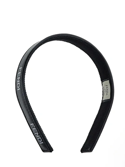 Fendi Logo Headband In Black