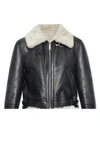 Dsquared2 Short Shearling Collar Jacket With Side Pockets In Black