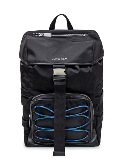 Off-white Courrie Flap Drawstring Backpack In Black ModeSens